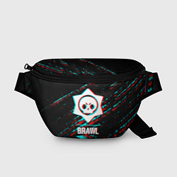 Поясная сумка Brawl Stars в стиле Glitch Баги Графики на темном, цвет: 3D-принт
