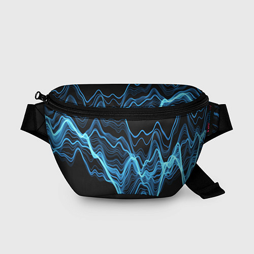 Поясная сумка Синие волны-молнии / 3D-принт – фото 1