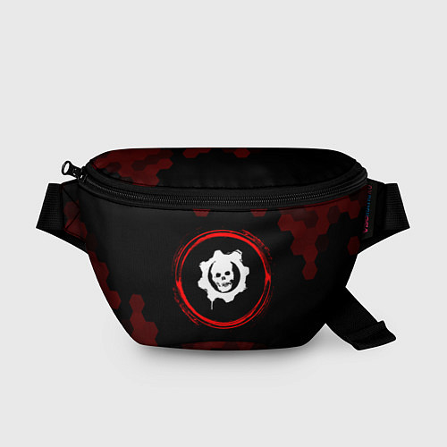 Поясная сумка Символ Gears of War и краска вокруг на темном фоне / 3D-принт – фото 1