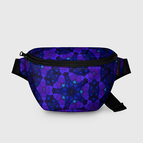 Поясная сумка Калейдоскоп -геометрический сине-фиолетовый узор / 3D-принт – фото 1
