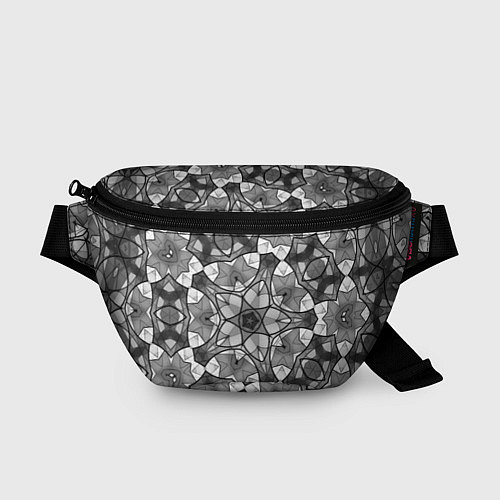 Поясная сумка Черно-белый геометрический мозаичный узор / 3D-принт – фото 1