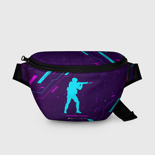 Поясная сумка Символ Counter Strike в неоновых цветах на темном / 3D-принт – фото 1
