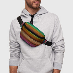 Поясная сумка Multicolored thin stripes Разноцветные полосы, цвет: 3D-принт — фото 2