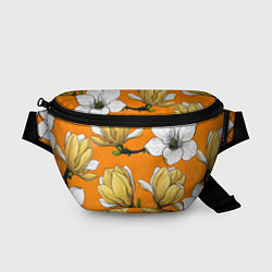 Поясная сумка Удивительные летние тропические цветы с нераскрывш, цвет: 3D-принт