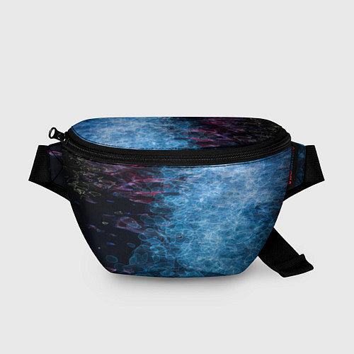 Поясная сумка Неоновые волны на воде - Синий / 3D-принт – фото 1