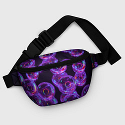 Поясная сумка Неоновые сюрреалистичные пузыри - Фиолетовый, цвет: 3D-принт — фото 2