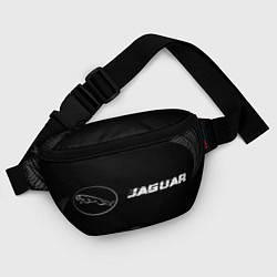 Поясная сумка Jaguar Speed на темном фоне со следами шин, цвет: 3D-принт — фото 2