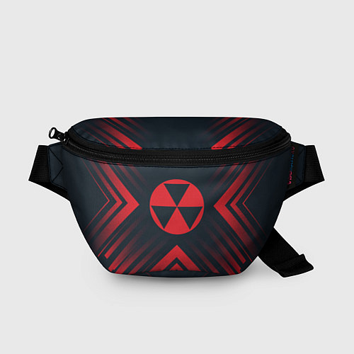 Поясная сумка Красный Символ Fallout на темном фоне со стрелками / 3D-принт – фото 1