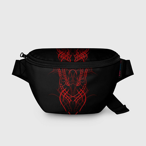 Поясная сумка Красный узор с глазами на спине / 3D-принт – фото 1