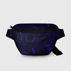 Поясная сумка Фигурный фиолетовый фон, цвет: 3D-принт