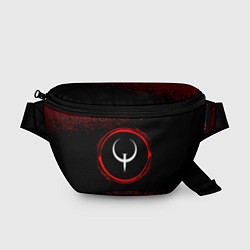 Поясная сумка Символ Quake и краска вокруг на темном фоне, цвет: 3D-принт