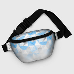Поясная сумка Исчезающие серо-голубые полигоны, цвет: 3D-принт — фото 2