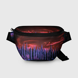 Поясная сумка Абстрактный фиолетовый лес и тёмная река, цвет: 3D-принт