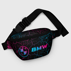 Поясная сумка BMW - neon gradient: надпись и символ, цвет: 3D-принт — фото 2