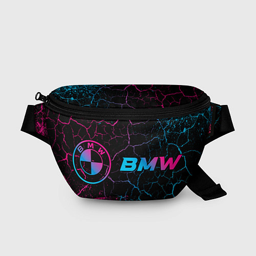 Поясная сумка BMW - neon gradient: надпись и символ / 3D-принт – фото 1