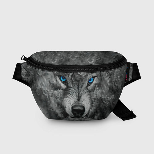 Поясная сумка Агрессивный волк с синими глазами / 3D-принт – фото 1