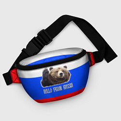 Поясная сумка Привет из России - медведь и триколор, цвет: 3D-принт — фото 2