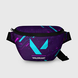 Поясная сумка Символ Valorant в неоновых цветах на темном фоне, цвет: 3D-принт