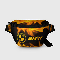 Поясная сумка BMW - gold gradient: надпись и символ, цвет: 3D-принт