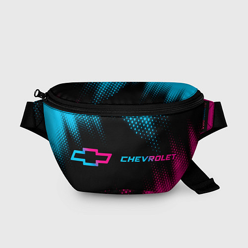 Поясная сумка Chevrolet - neon gradient: надпись и символ / 3D-принт – фото 1