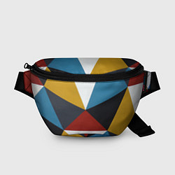 Поясная сумка Абстрактный набор разноцветных геометрических фигу, цвет: 3D-принт
