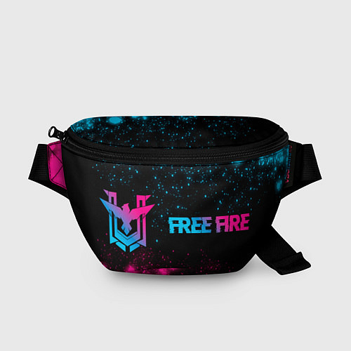 Поясная сумка Free Fire - neon gradient: надпись и символ / 3D-принт – фото 1