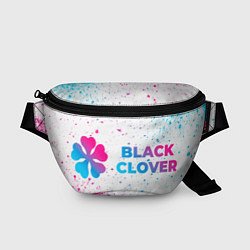 Поясная сумка Black Clover neon gradient style: надпись и символ, цвет: 3D-принт