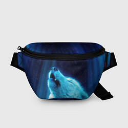 Поясная сумка Волк воет ну зимнее ночное небо, цвет: 3D-принт