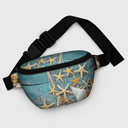 Поясная сумка Натюрморт из сети, морских звёзд и ракушек - лето, цвет: 3D-принт — фото 2