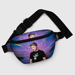 Поясная сумка Юрий Шатунов на неоновом фоне, цвет: 3D-принт — фото 2