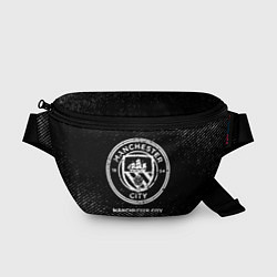 Поясная сумка Manchester City с потертостями на темном фоне, цвет: 3D-принт