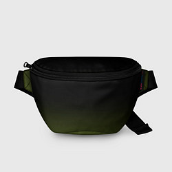 Поясная сумка Черный и хвойный зеленый градиент