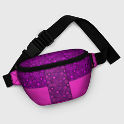 Поясная сумка Розовый комбинированный неоновый узор, цвет: 3D-принт — фото 2