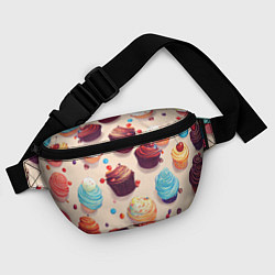 Поясная сумка Капкейки на разный вкус, цвет: 3D-принт — фото 2