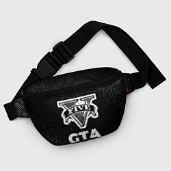 Поясная сумка GTA с потертостями на темном фоне, цвет: 3D-принт — фото 2