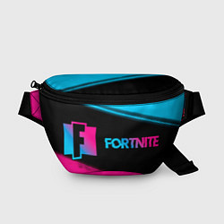 Поясная сумка Fortnite - neon gradient: надпись и символ, цвет: 3D-принт
