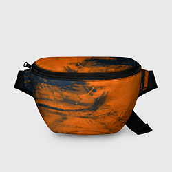 Поясная сумка Абстрактная оранжевая поверхность и чёрные тени, цвет: 3D-принт