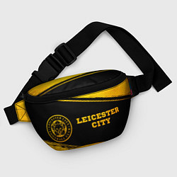 Поясная сумка Leicester City - gold gradient: надпись и символ, цвет: 3D-принт — фото 2