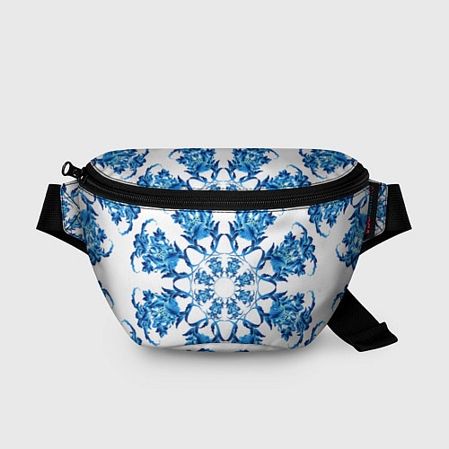Поясная сумка Гжель синий цветок / 3D-принт – фото 1
