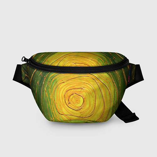 Поясная сумка Желто-зеленая текстурная абстракция акрилом / 3D-принт – фото 1