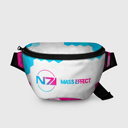 Поясная сумка Mass Effect neon gradient style: надпись и символ, цвет: 3D-принт
