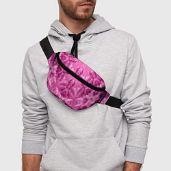 Поясная сумка Яркий малиново-розовый геометрический узор, цвет: 3D-принт — фото 2