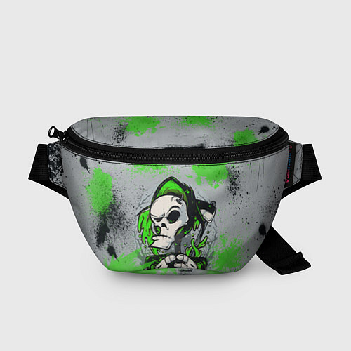 Поясная сумка Slipknot скелет green / 3D-принт – фото 1