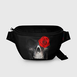 Поясная сумка Роза на черепе, цвет: 3D-принт