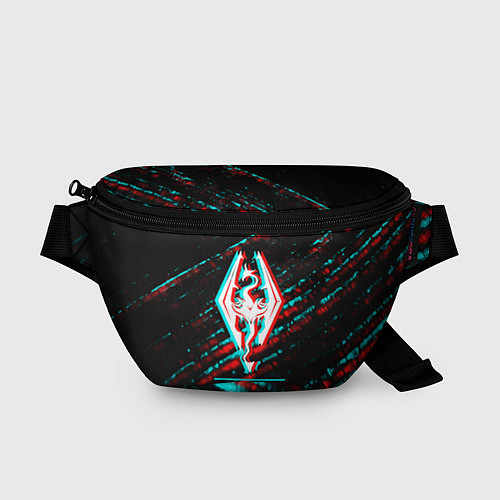 Поясная сумка Skyrim в стиле glitch и баги графики на темном фон / 3D-принт – фото 1