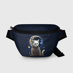 Поясная сумка Лунный котик, цвет: 3D-принт