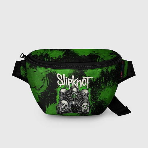 Поясная сумка Slipknot green abstract / 3D-принт – фото 1