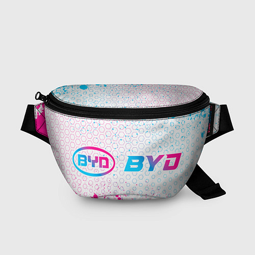 Поясная сумка BYD neon gradient style: надпись и символ / 3D-принт – фото 1