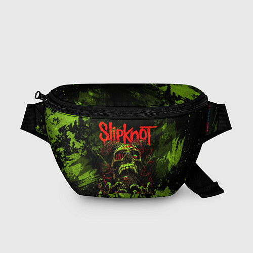 Поясная сумка Slipknot green череп / 3D-принт – фото 1