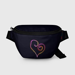 Поясная сумка Неоновое сердечко, цвет: 3D-принт